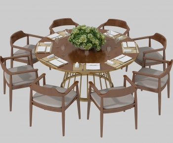 New Chinese Style Dining Table And Chairs-ID:918901556