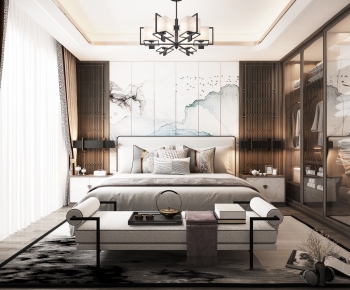 New Chinese Style Bedroom-ID:725074816