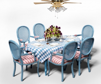 Mediterranean Style Dining Table And Chairs-ID:167332514