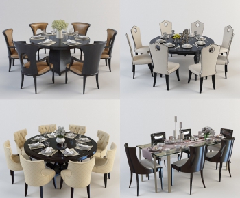 European Style Dining Table And Chairs-ID:199644892
