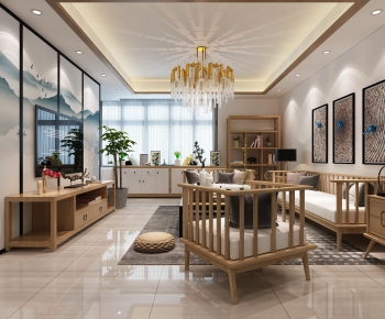 New Chinese Style A Living Room-ID:172407626