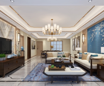 New Chinese Style A Living Room-ID:141260852