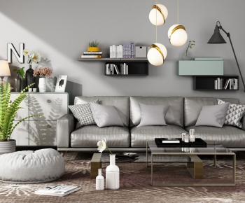 Nordic Style Three-seat Sofa-ID:564298617