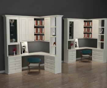 Simple European Style Computer Desk And Chair-ID:741234169