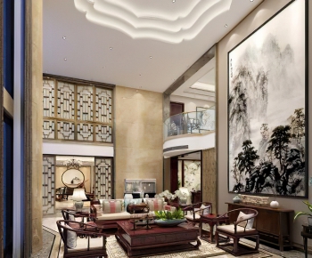 New Chinese Style A Living Room-ID:650117145