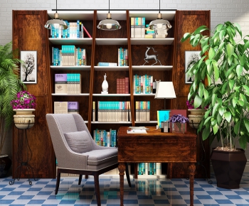 American Style Computer Desk And Chair-ID:230617723