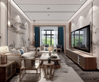 New Chinese Style A Living Room-ID:369011121