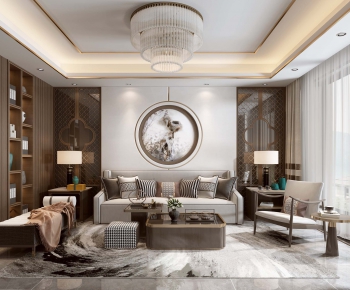New Chinese Style A Living Room-ID:187284857