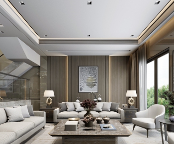 New Chinese Style A Living Room-ID:755707619