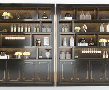 New Chinese Style Wine Cabinet-ID:539205557