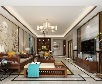 New Chinese Style A Living Room-ID:143048754