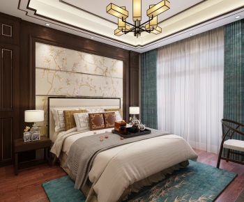 New Chinese Style Bedroom-ID:545490588