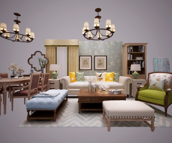 American Style Sofa Combination-ID:691091821