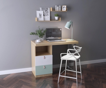 Nordic Style Computer Desk And Chair-ID:267378375