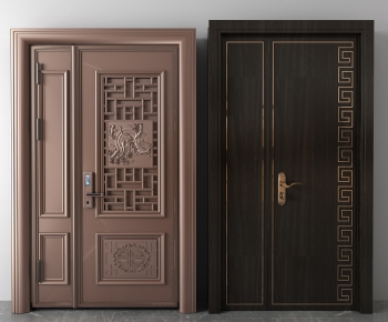 New Chinese Style Unequal Double Door-ID:431105121