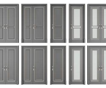 New Chinese Style Unequal Double Door-ID:733640921