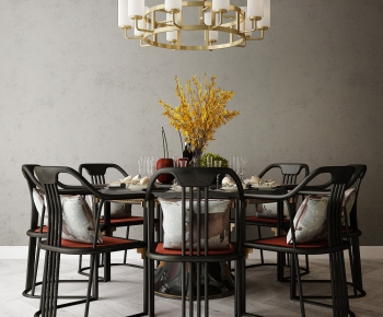 New Chinese Style Dining Table And Chairs-ID:218503128
