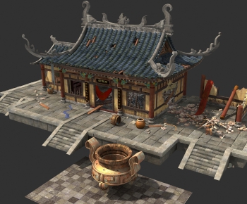 Chinese Style Ancient Architectural Buildings-ID:855681567