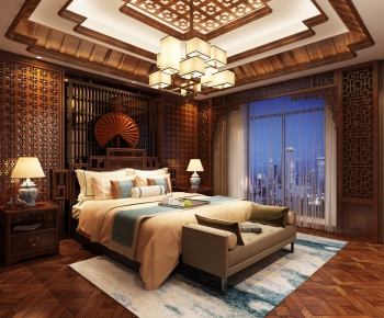 New Chinese Style Bedroom-ID:495958887