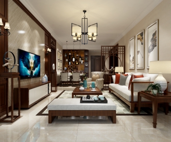 New Chinese Style A Living Room-ID:824527221