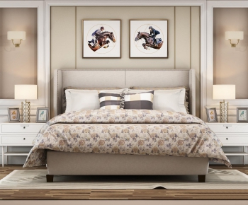 Simple European Style Double Bed-ID:507695913