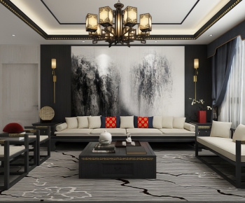 New Chinese Style Sofa Combination-ID:454223126