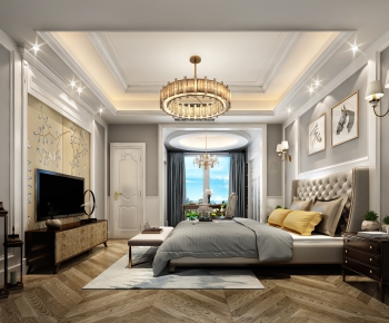 Simple European Style Bedroom-ID:400941838