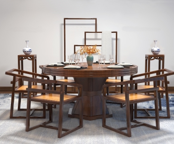 New Chinese Style Dining Table And Chairs-ID:350973223