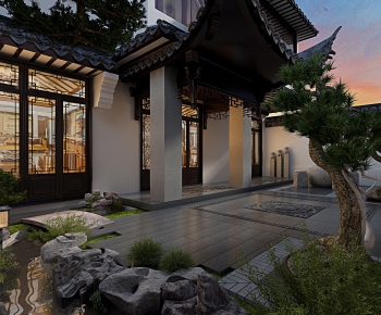 New Chinese Style Courtyard/landscape-ID:879645815