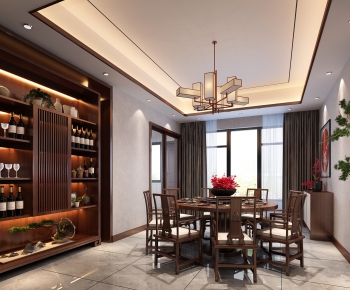 New Chinese Style Dining Room-ID:931281736