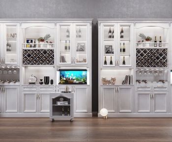Simple European Style Wine Cabinet-ID:461778155