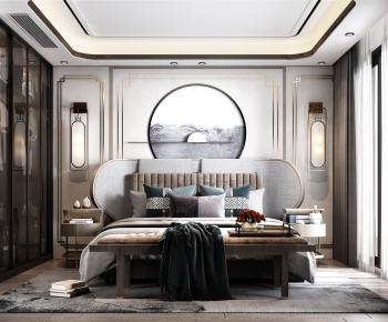 New Chinese Style Bedroom-ID:906596353