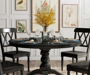 American Style Dining Table And Chairs-ID:459524186