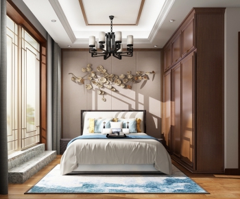 New Chinese Style Bedroom-ID:961524977