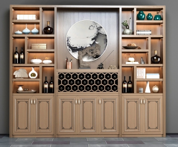 New Chinese Style Wine Cabinet-ID:742945479