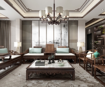 Chinese Style A Living Room-ID:692551238