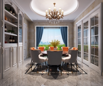 Simple European Style Dining Room-ID:877266765