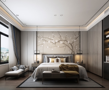 New Chinese Style Bedroom-ID:286982664
