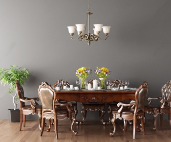 American Style Dining Table And Chairs-ID:597399288