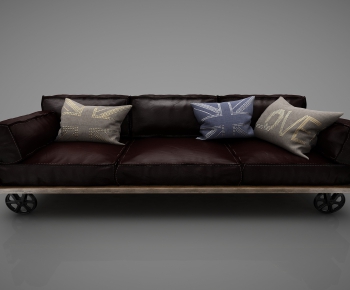 Industrial Style Three-seat Sofa-ID:317341118