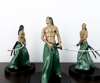 日式武士雕塑-ID:617184883