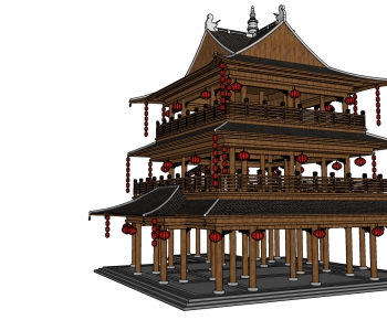 Japanese Style Ancient Architectural Buildings-ID:183131723