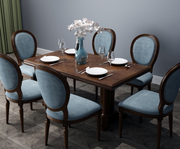 American Style Dining Table And Chairs-ID:291203926