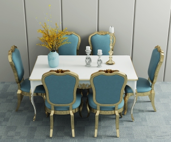 European Style Dining Table And Chairs-ID:838028216