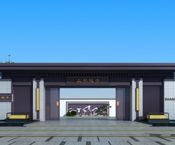 New Chinese Style Facade Element-ID:741017856