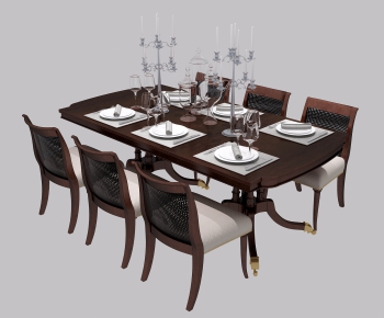 American Style Dining Table And Chairs-ID:483887652