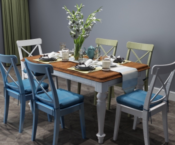 Mediterranean Style Dining Table And Chairs-ID:911791251