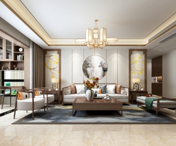 New Chinese Style A Living Room-ID:552360547
