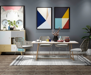 Nordic Style Dining Table And Chairs-ID:616944756