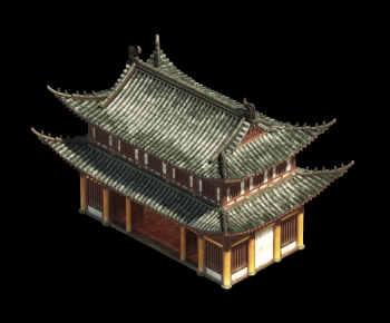 中式寺庙建筑外观-ID:556556191